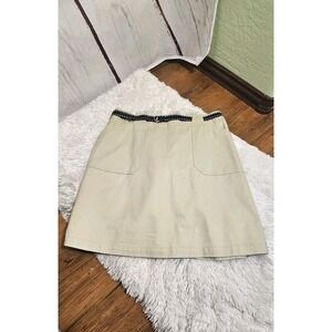 Bobbie Brooks Womens Stone Beige Cotton Twill Skort Belted Size L 12/14 BB3SU190